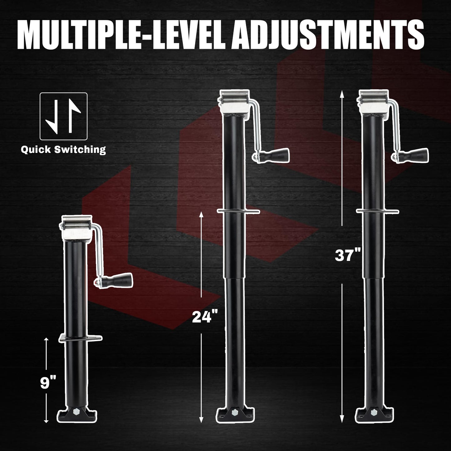 TYT A-Frame Trailer Jack, 5000lbs Capacity Side Wind Trailer Jack with Foot Plate, 15" Vertical Travel Heavy Duty Trailer Jack for Trailer, Utility Trailer, Yacht Trailer, Camper - TYT4WD