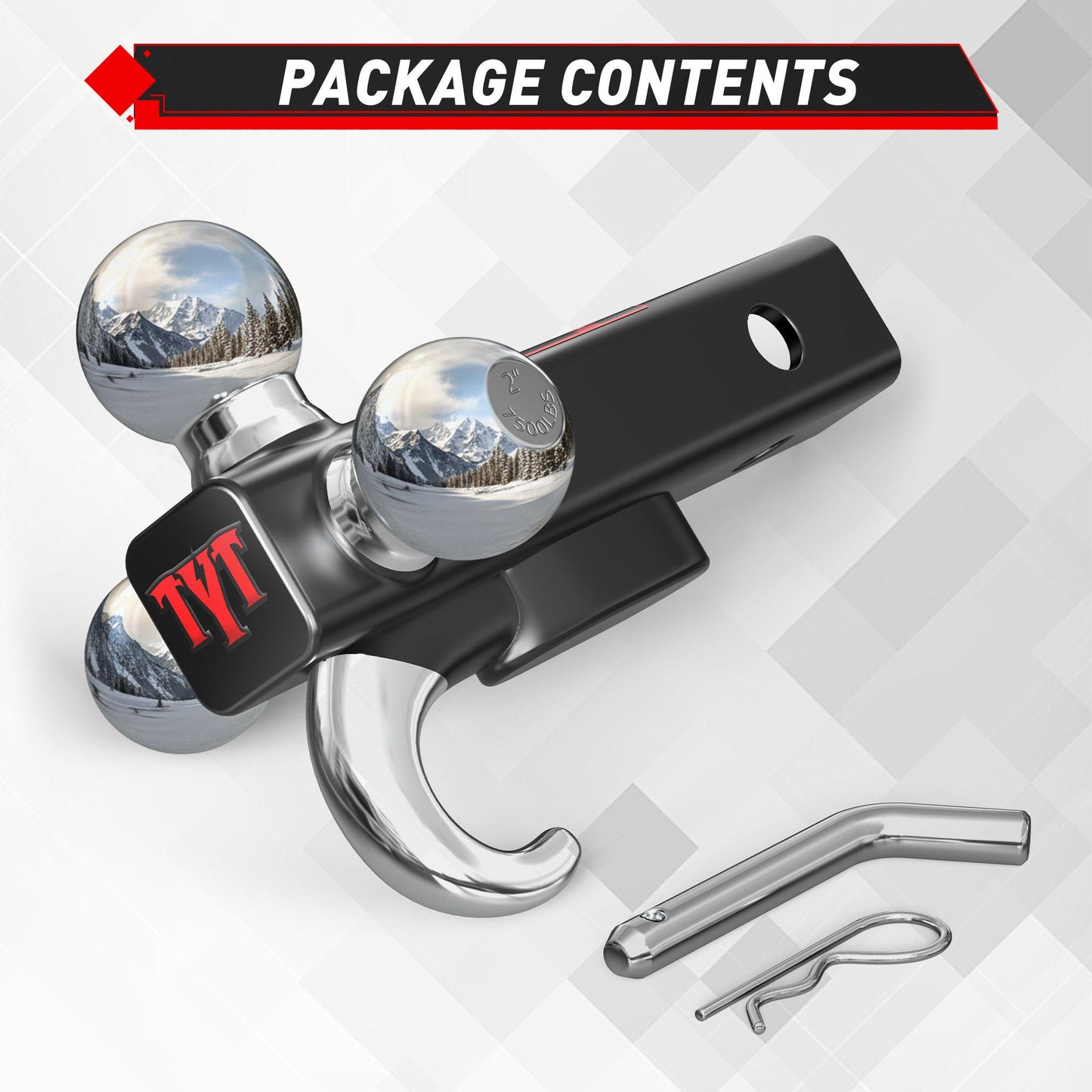 TYT Tri-Ball Mount with Tow Hook