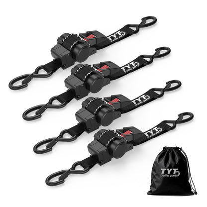 TYT 1" x 10' Retractable Ratchet Straps (4PCS) - TYT4WD