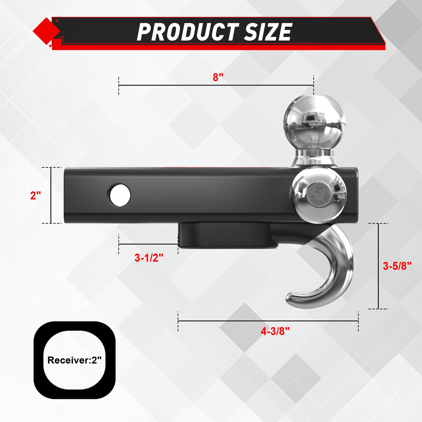 TYT Tri-Ball Mount with Tow Hook