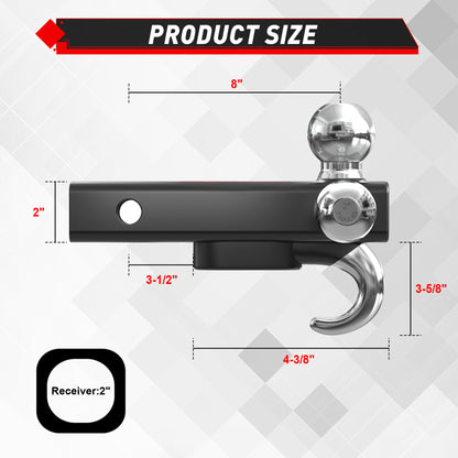 TYT Tri-Ball Mount with Tow Hook