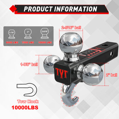 TYT Tri-Ball Mount with Tow Hook