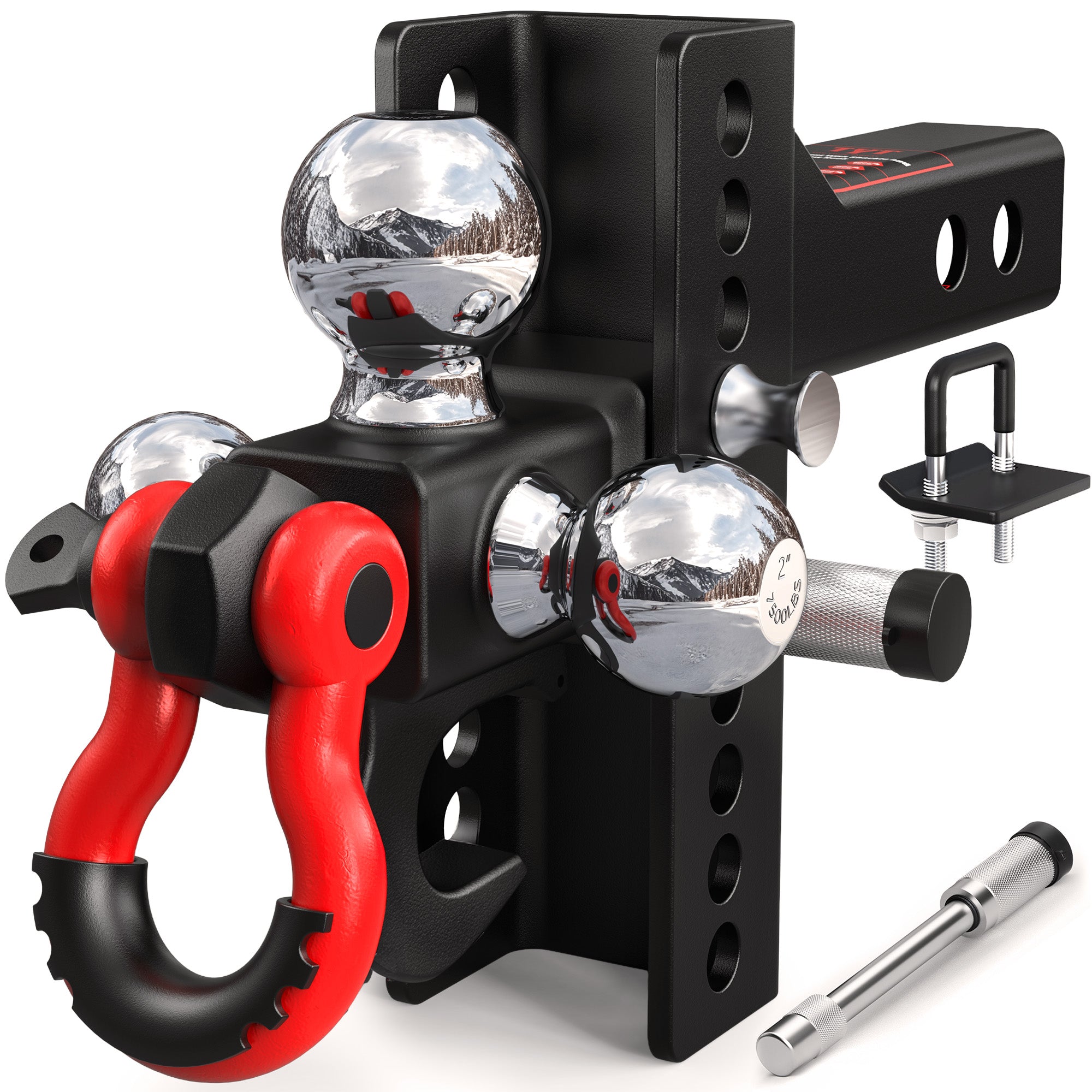 TYT 2" Adjustable Trailer Hitch with Shackle