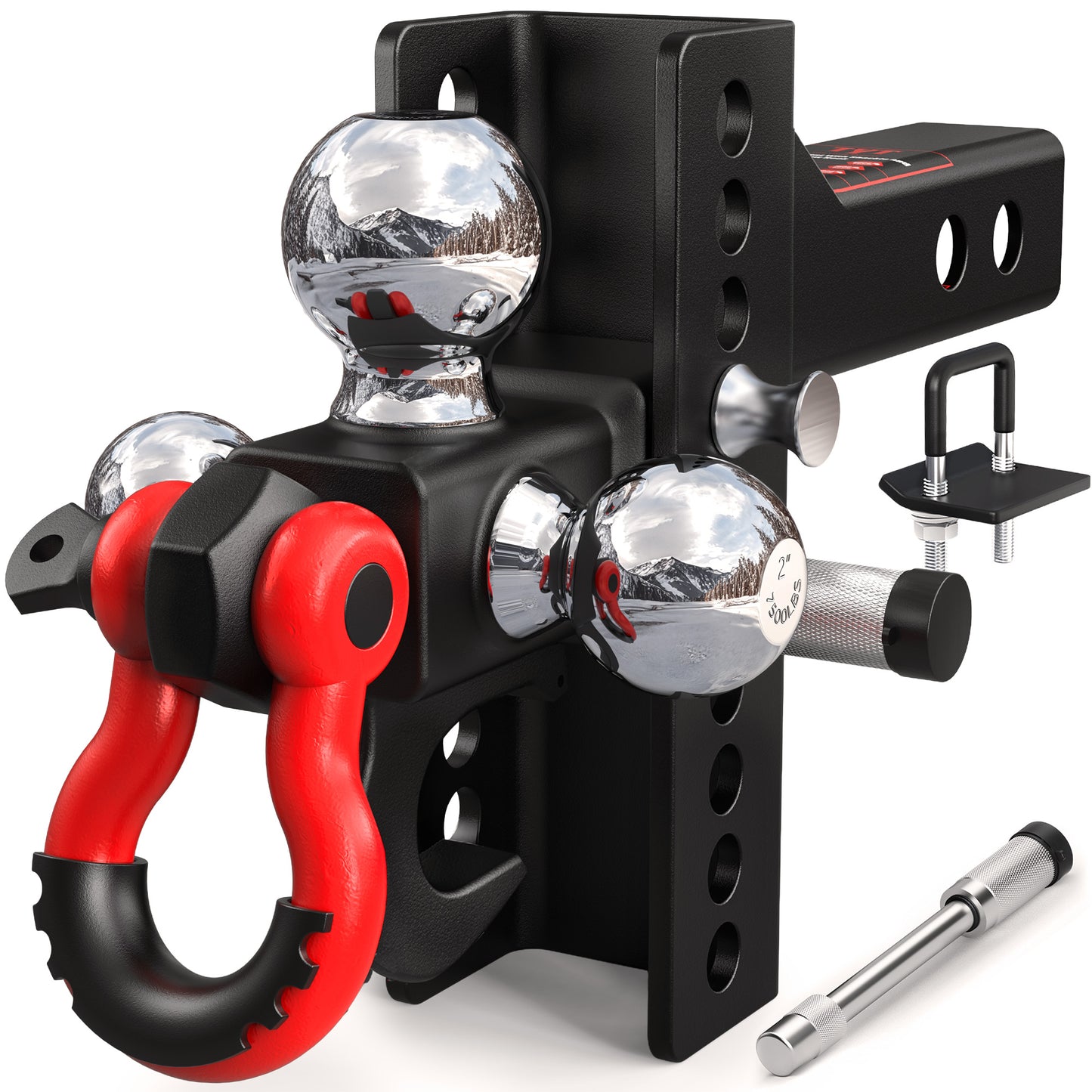 TYT 2" Adjustable Trailer Hitch with Shackle