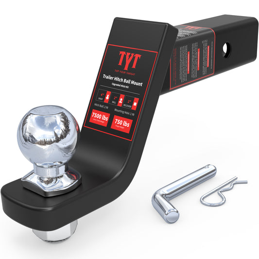 TYT Trailer Hitch Ball Mount with 2 Inch Ball -4 Inch Drop Hitch - TYT4WD