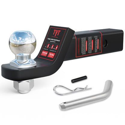 TYT Trailer Hitch Ball Mount with 2 Inch Ball -2 Inch Drop Hitch