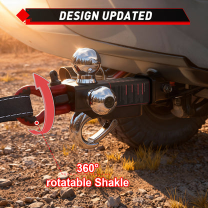 TYT Tri Ball Mount Trailer Hitch with Tow Hook & Shackle