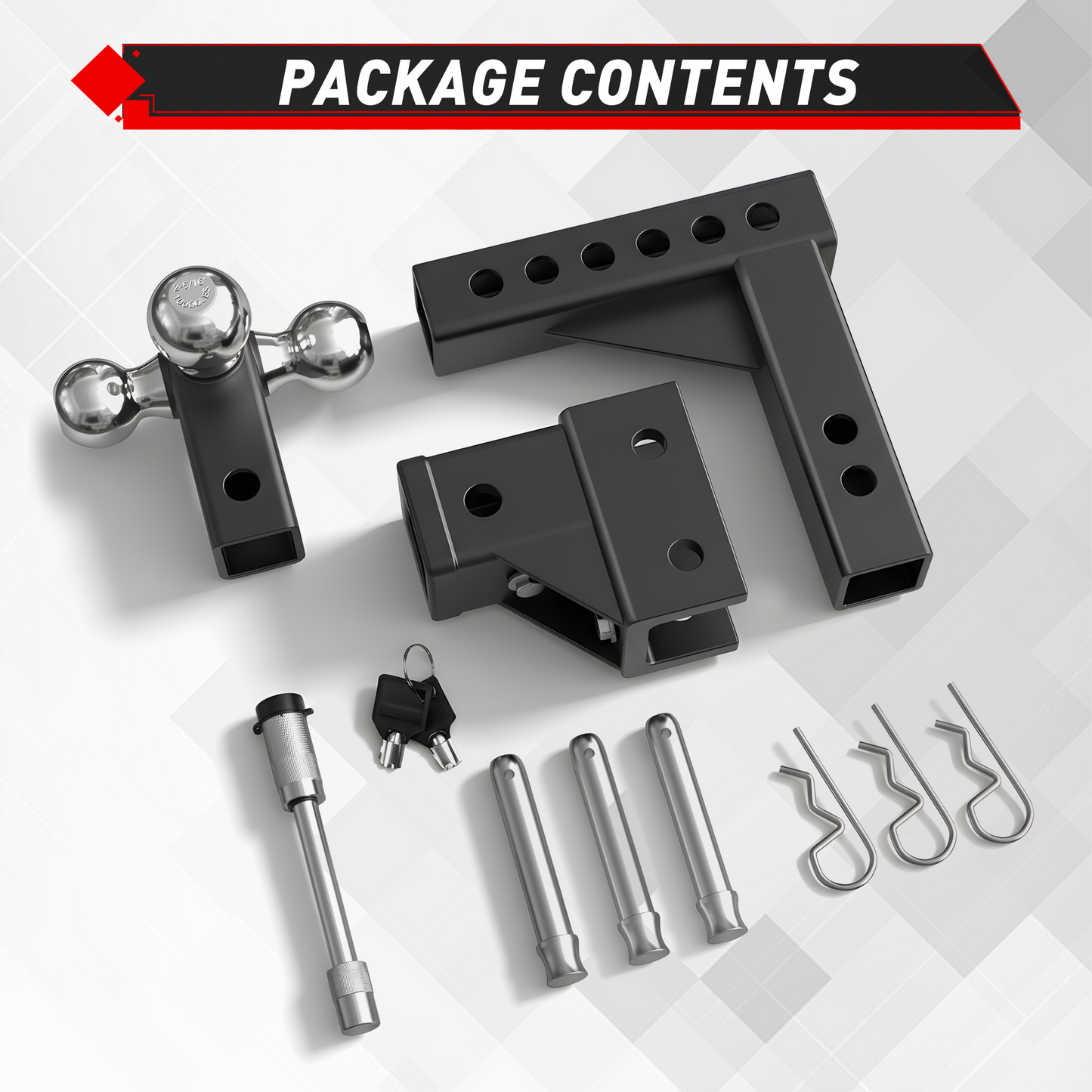 TYT Adjustable Trailer Hitch 3-in-1 Tri-Ball Mount