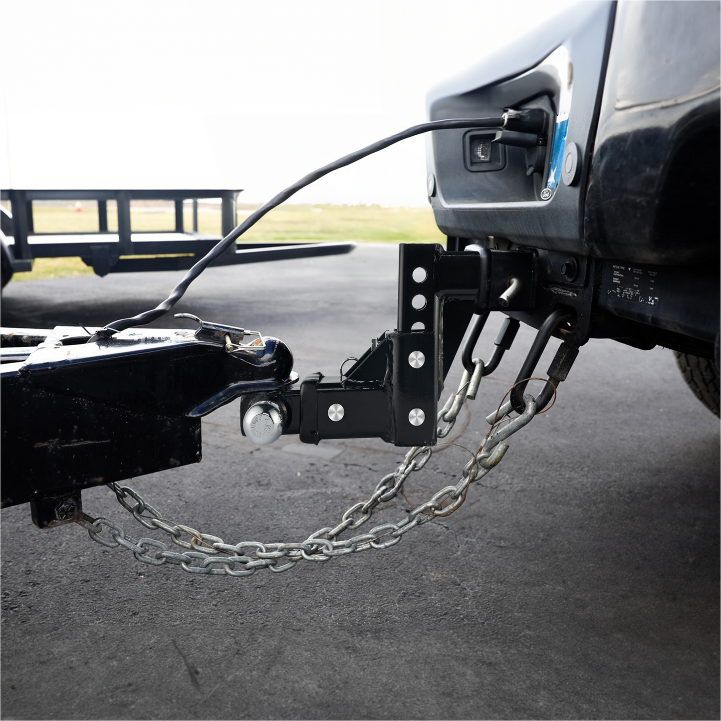 TYT Adjustable Trailer Hitch Towing Ball Mount, Tri-Ball (1-7/8" X 2" X 2-5/16"), Fits 2" Receiver, 5" Rise/Drop Hitch, 10,000 LBS GTW, Tow Hitch for Heavy Duty Truck, Solid Ball Mount - TYT4WD