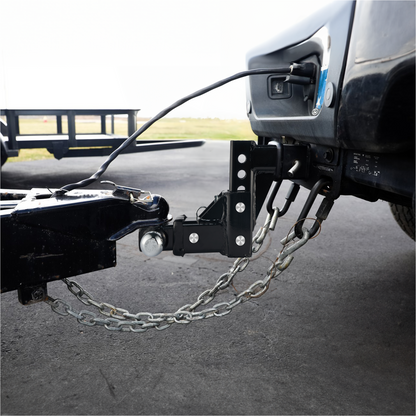 TYT Adjustable Trailer Hitch Towing Ball Mount, Tri-Ball (1-7/8" X 2" X 2-5/16"), Fits 2" Receiver, 5" Rise/Drop Hitch, 10,000 LBS GTW, Tow Hitch for Heavy Duty Truck, Solid Ball Mount - TYT4WD