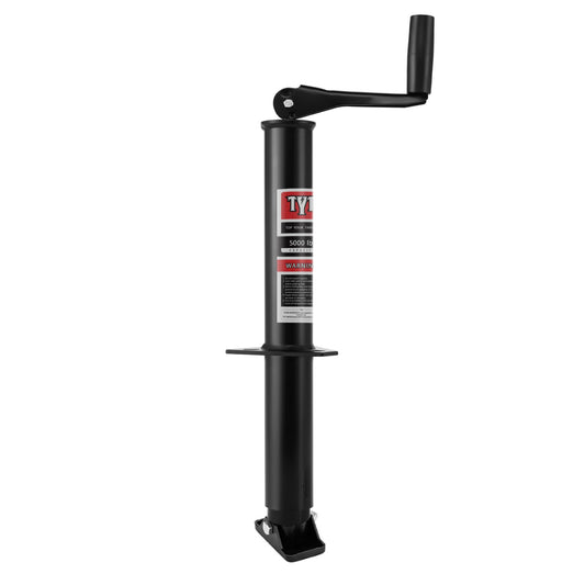 TYT Heavy Duty 5000lbs A-Frame Trailer Jack with 15" Top-Wind Vertical Travel, Black Sandblast Coating, and Foot Plate for RVs, Boat, Utility, and Camping Trailers - TYT4WD