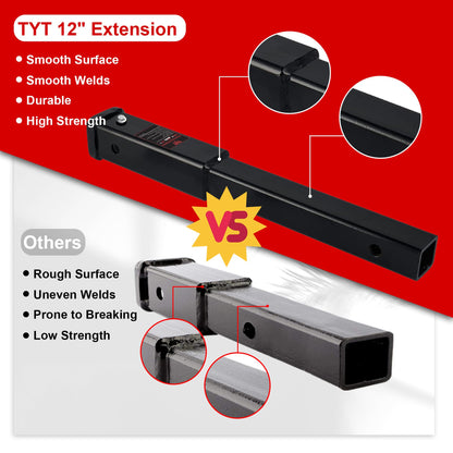 TYT Swivel Trailer Jack - 1500lbs Capacity, 12" Lift, Heavy Duty Marine Boat & RV Camper Jack with 6" Dual Wheels and Zinc-Plated Finish(Upgraded)