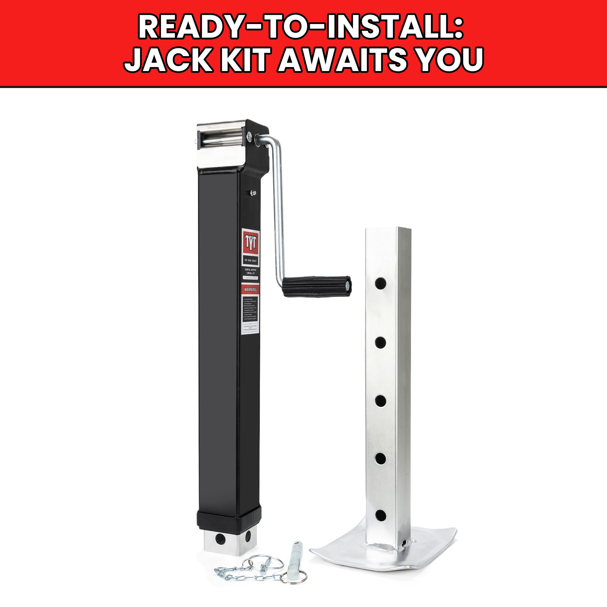 TYT 8000 lb Trailer Jack - Heavy-Duty Square Direct Weld RV