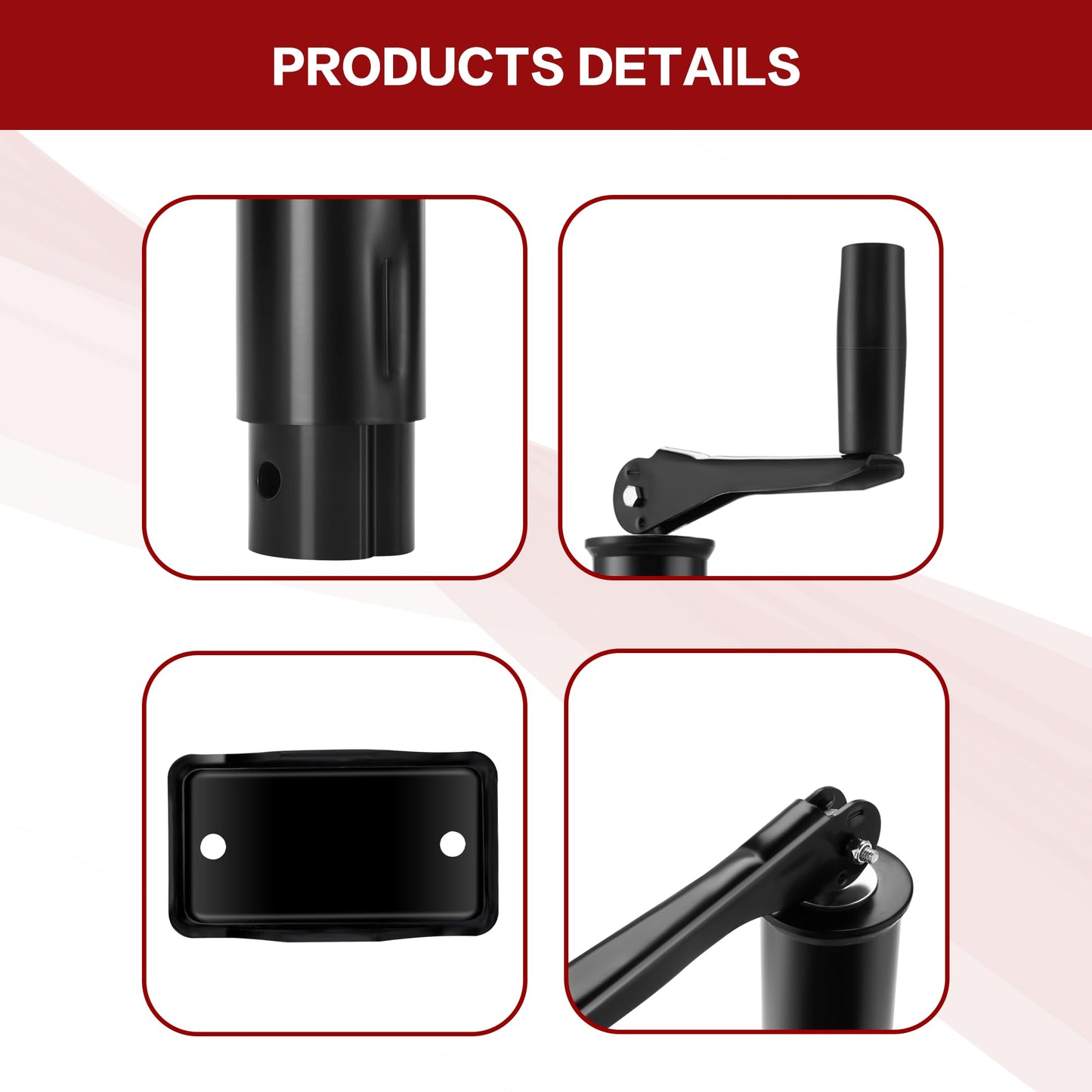 TYT Heavy Duty 5000lbs A-Frame Trailer Jack with 15" Top-Wind Vertical Travel, Black Sandblast Coating, and Foot Plate for RVs, Boat, Utility, and Camping Trailers - TYT4WD